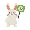 rabbit and cruelty free placard
