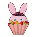 rabbit cupcake. Vector illustration decorative design Royalty Free Stock Photo