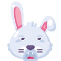 Rabbit cute animal boring expression emoji vector