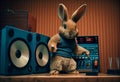 Rabbit DJ at the party. Generate Ai.