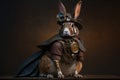 A rabbit dressed in steampunk. Generated by AI