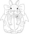 Rabbit drinking cocktail design for adult coloring book, print on product and so on