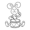 Rabbit with a drum