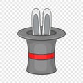 Rabbit ears appearing from a top magic hat icon Royalty Free Stock Photo