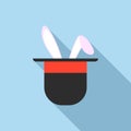 Rabbit ears appearing from a top magic hat icon Royalty Free Stock Photo