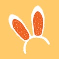 Cute rabbit ears headband. Easter bunny fluffy ear mask. Royalty Free Stock Photo