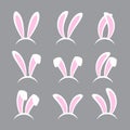 Rabbit ears headband set. Easter bunny ears isolated on background Royalty Free Stock Photo