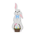 Rabbit with easter basket cute animal vector illustration Royalty Free Stock Photo