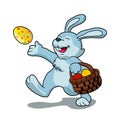 Rabbit with Easter basket Royalty Free Stock Photo