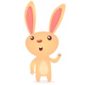 Rabbit or Easter Bunny cartoon character. Vector illustration. Royalty Free Stock Photo