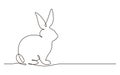 Easter bunny in single continuous one line style