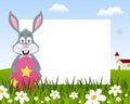 Rabbit with Easter Egg Horizontal Frame Royalty Free Stock Photo