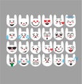 Rabbit emoticon rabbit emoticon cartoon character vector chrabbit emoticon cartoon character vector aracter vector