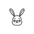 Rabbit Face with Rolling Eyes emoticon line icon