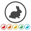 Rabbit Farm Animal Silhouette Icon Flat Vector Illustration Royalty Free Stock Photo