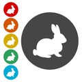 Rabbit Farm Animal Silhouette Icon Flat Vector Illustration Royalty Free Stock Photo