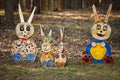 Rabbit figures in the forest