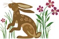 Rabbit with Flower Pattern