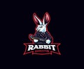 Rabbit gangster mascot logo design