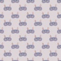 Rabbit gray color geometric seamless pattern on pink background. Children graphic design element for different purposes