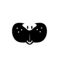 Rabbit or hamster face mask with nose and mouth. Cheeky animal nose and teeth logo for veterinarian or pet shop