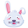 Rabbit happy expression funny comic emoji vector