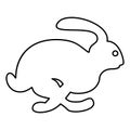 Rabbit hare concept speed icon black color illustration flat style simple image