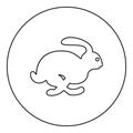 Rabbit hare concept speed icon black color in round circle