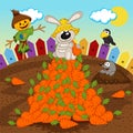 Rabbit harvesting carrot