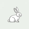 The rabbit has long ears, a small nose, and visible whiskers Royalty Free Stock Photo