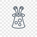 Rabbit in the Hat concept vector linear icon isolated on transparent background, Rabbit in the Hat concept transparency logo in o