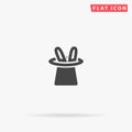 Rabbit In Hat flat vector icon Royalty Free Stock Photo