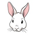 Rabbit head isolated. Hand drawn style design illustrations Royalty Free Stock Photo