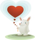 Rabbit with heart ballon