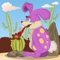 Rabbit with his cactus