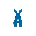 Rabbit home logo design template