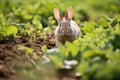 rabbit hopping in a peaceful clover patch