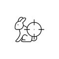 Rabbit, hunter icon. Simple thin line, outline of adventure icons for ui and ux, website or mobile application