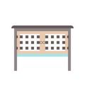 Rabbit hutch in flat design, vector. Royalty Free Stock Photo