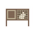 Rabbit hutch in flat design, vector. Royalty Free Stock Photo