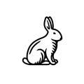 Rabbit icon. Black line vector isolated icon on white background.