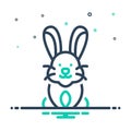Mix icon for Rabbit, coney and furry Royalty Free Stock Photo