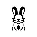 Black solid icon for Rabbit, coney and furry Royalty Free Stock Photo