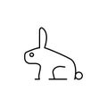 Rabbit icon element of vet icon for mobile concept and web apps. Thin line rabbit icon can be used for web and mobile. Premium Royalty Free Stock Photo