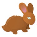 Rabbit icon. Wildlife label on white Background. Cartoon style. Vector Illustration