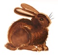 Rabbit illustraion hand paited on a paper Royalty Free Stock Photo