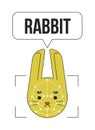 Rabbit image recognition linear flat color vector icon Royalty Free Stock Photo