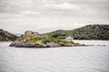 Rabbit island and aegean sea in Bodrum, Gumusluk, Mugla, Turkey