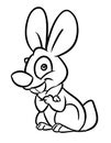 Rabbit kind cute coloring page cartoon illustration