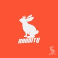 Rabbit King Logo Design Template Icon Retro Vector Illustration, Rabbit with crown